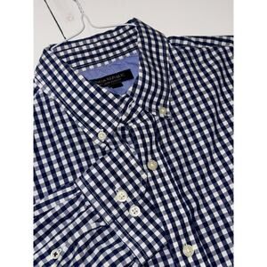 Banana Republic Slim Fit Shirt Mens S Blue Gingham Check Button Down 100% C